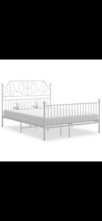 Bed wit metaal, Huis en Inrichting, Ophalen, Gebruikt, Wit, Metaal
