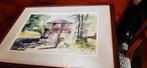Tableau encadré. Le Moulin Rose Linkebeek 1995, Maison & Meubles, Enlèvement ou Envoi, Utilisé