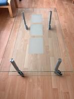 Glazen salontafel, Huis en Inrichting, Tafels | Salontafels, Ophalen, Gebruikt, 100 tot 150 cm, Vintage