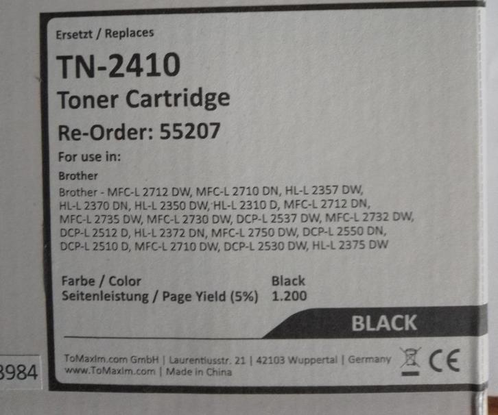 zwarte inktcartridge voor Brother-printer, Computers en Software, Printerbenodigdheden, Zo goed als nieuw, Toner, Ophalen of Verzenden