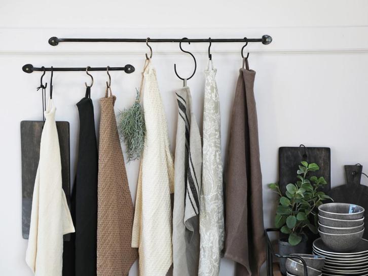 Handdoekrek L 80 cm -muur/wand sober smeedijzer- LANDELIJK, Maison & Meubles, Salle de bain | Linge de bain & Accessoires, Neuf