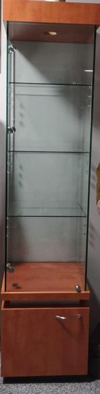 Winkelkasten met kast eronder en sleutel, Huis en Inrichting, Ophalen, Minder dan 50 cm, Gebruikt, Glas