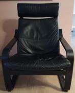 Ikea Poäng fauteuil en Poäng voetenbank, Huis en Inrichting, Fauteuils, Ophalen, Zo goed als nieuw, Hout, Modern, hedendaags