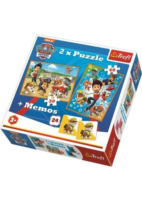 Paw Patrol 2 in 1 Puzzel met Geheugenspel - 30/48 stukjes -, Kinderen en Baby's, Speelgoed | Kinderpuzzels, Nieuw, 4 tot 6 jaar