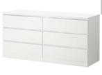 Commode 6 tiroirs, blanc, 160x78 cm, Maison & Meubles, Armoires | Commodes, 150 à 200 cm, Comme neuf, 25 à 50 cm, 5 tiroirs ou plus