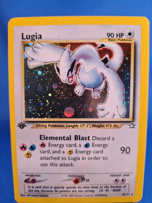 Lugia 9/111 - Neo Genesis (1st edition), Hobby en Vrije tijd, Verzamelkaartspellen | Pokémon, Zo goed als nieuw, Verzenden