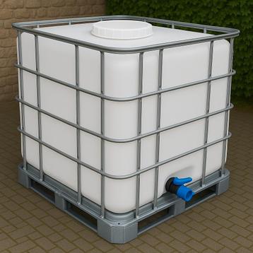 2x anti-UV IBC container 1000L – op metalen pallet – klaar v, Enlèvement, Comme neuf, Synthétique