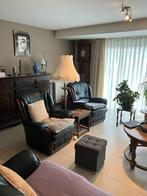 salon 3 zit + 2 club zetels, Huis en Inrichting, Ophalen, Gebruikt, Rechte bank, Hout