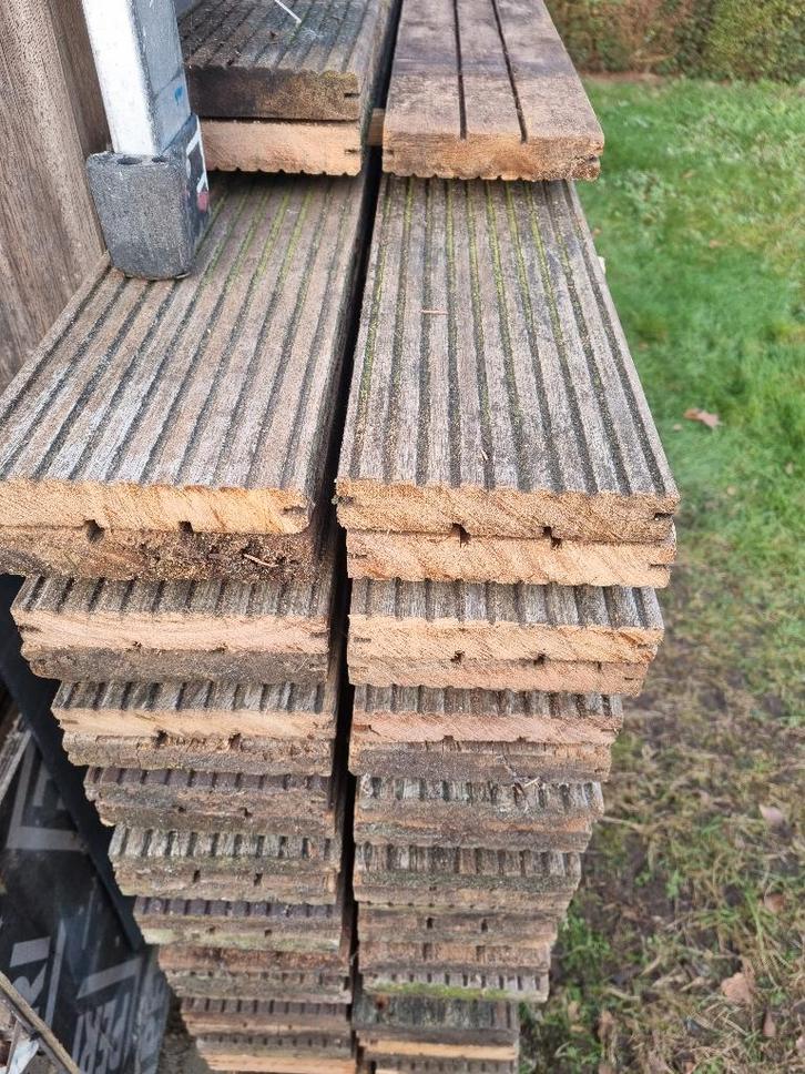 BANKIRAI Hardhouten Terrasplanken 28mm 28m², Jardin & Terrasse, Poteaux, Poutres & Planches, Utilisé, Planches, 250 cm ou plus