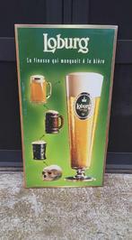 Loburg Bier reclamebord van blik 🍺, Verzamelen, Ophalen of Verzenden, Gebruikt, Reclamebord