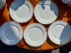 5 assiettes anciennes à dessert en porcelaine blanches avec, Antiquités & Art, Enlèvement ou Envoi