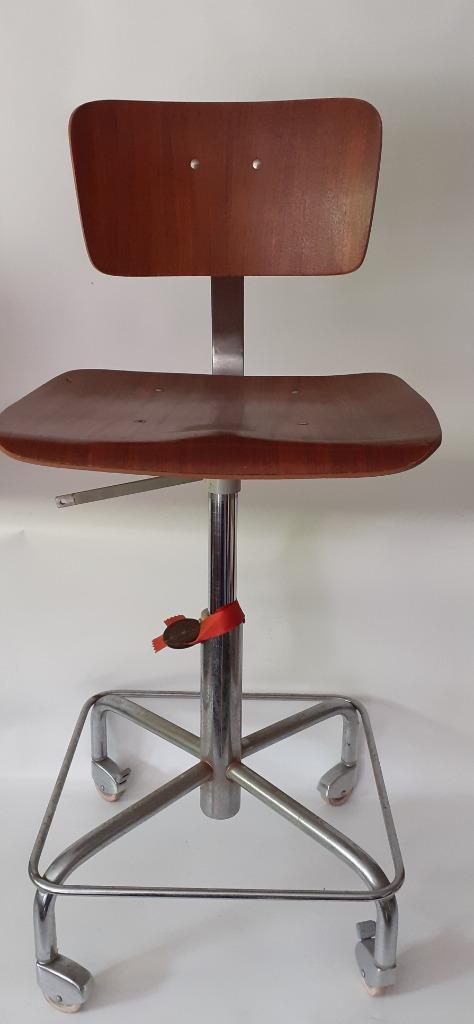 Vintage Bremshey architectenstoel, Huis en Inrichting, Bureaustoelen, Gebruikt, Bureaustoel, Bruin, Ophalen