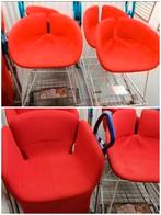 Mes 😀 4 ️️🛋️  FAUTEUILS FJORD ? DESIGN Patricia URQUIOLA ?, Huis en Inrichting, Stoelen, Ophalen, Metaal, Vier, Rood