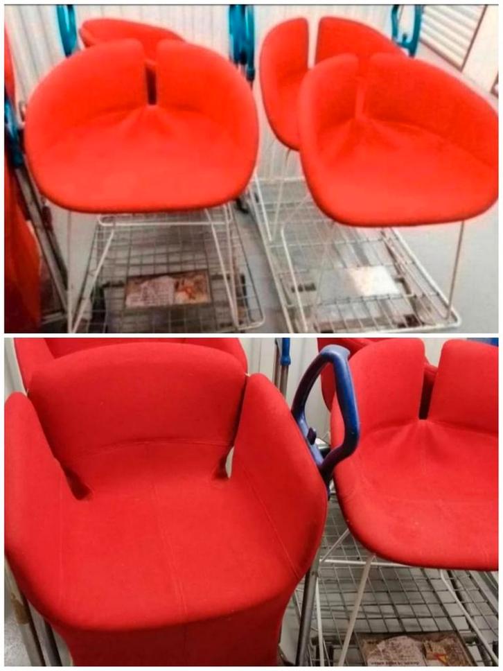 Mes 😀 4 ️️🛋️  FAUTEUILS FJORD ? DESIGN Patricia URQUIOLA ?, Huis en Inrichting, Stoelen, Vier, Kunststof, Metaal, Stof, Overige materialen