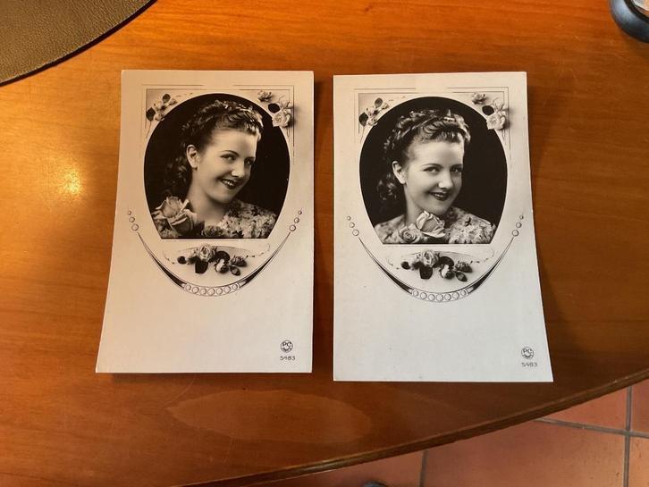 Set van 2 oude foto’s, mooi in art deco kader, Verzamelen, Foto's en Prenten, Foto, Ophalen of Verzenden