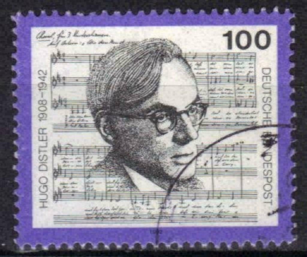 Duitsland Bundespost 1992 - Yvert 1469 - Hugo Distler (ST), Postzegels en Munten, Postzegels | Europa | Duitsland, Gestempeld