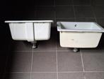 Twee spierwitte inbouw lavabo's, Ophalen, Gebruikt, Wasbak of Wastafel
