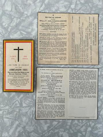 1940 - 1945 : 3 bidprentjes : GEHEIM LEGER + WEGGEVOERDE +  beschikbaar voor biedingen