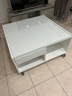Moderne salontafel op wieltjes (wit), Huis en Inrichting, Tafels | Salontafels, Ophalen, Gebruikt, 50 tot 100 cm, Ikea