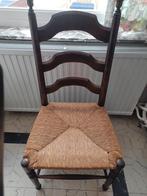 stoel donkereik met rieten zitje, Ophalen, Riet of Rotan, Bruin, Zo goed als nieuw
