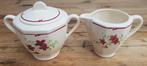 Oud Frans brocante roomstel met bloemen, Badonviller, Huis en Inrichting, Keuken | Servies, Gebruikt, Overige typen, Ophalen of Verzenden