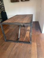 Industriële Eettafel wagonhout 160x90, Huis en Inrichting, Ophalen, Gebruikt