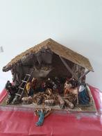 Kerststal met antieke gipsen beelden, Ophalen, Gebruikt