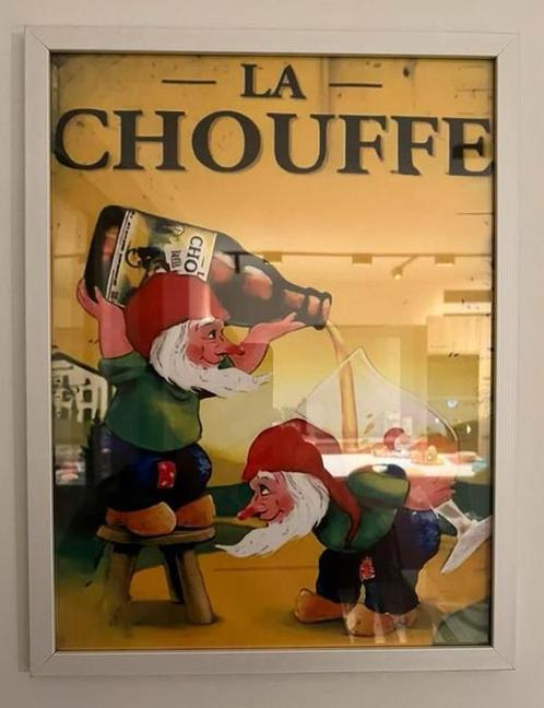 Canvasprint ingelijst vintage La Chouffe 30 op 40 - mancave, Verzamelen, Posters, Nieuw, Ophalen of Verzenden