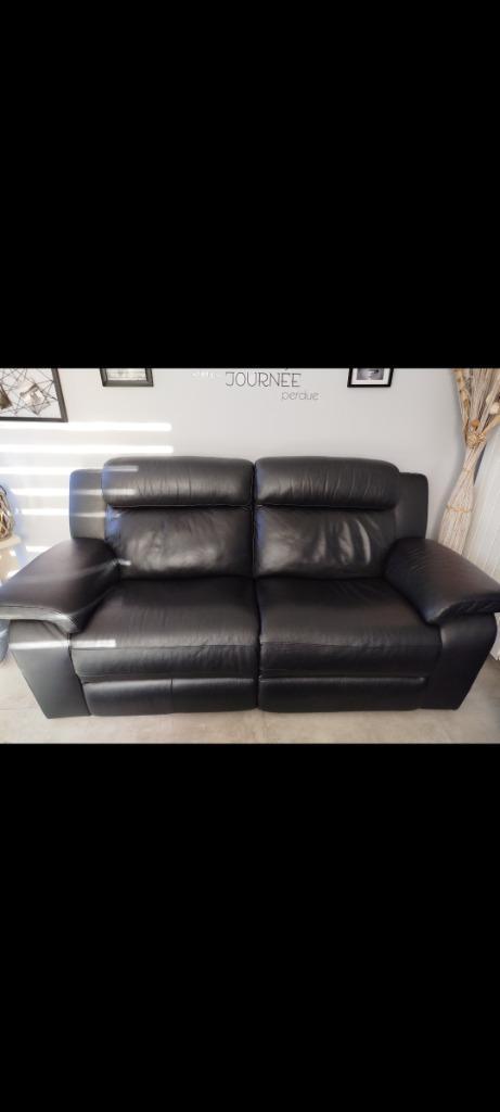 Canapé/fauteuil/divan électrique 3 places+ 2 places, Huis en Inrichting, Zetels | Zetels, Zo goed als nieuw, Leer, Ophalen