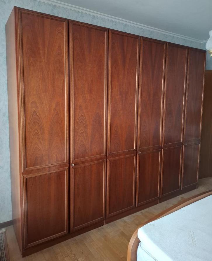 6 deurs-kleerkast in kerselaar, Huis en Inrichting, Kasten | Kleerkasten, Zo goed als nieuw, 200 cm of meer, 200 cm of meer, 50 tot 75 cm