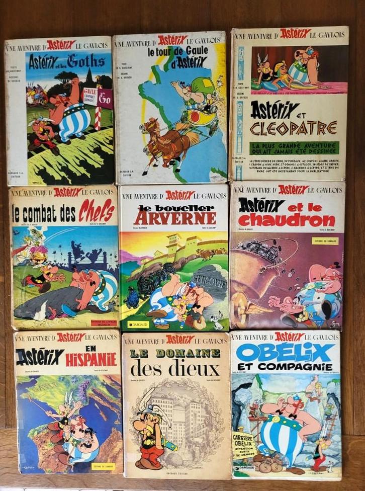 Set van 9 oude Astérix 1e editie, Boeken, Stripverhalen, Gelezen, Meerdere stripboeken, Ophalen of Verzenden