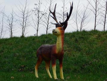 Grand cerf avec bois - 108 cm - Polystone, Enlèvement ou Envoi