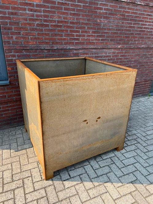 Cortenstaal, bloembak, plantenbak 120x120x120cm nieuw, Tuin en Terras, Bloembakken en Plantenbakken, Zo goed als nieuw, Binnen