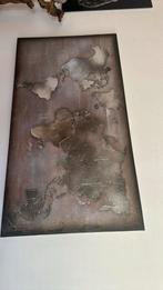 Tableau toile brun argent