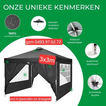 partytentEN easy-up nieuw 3x3m incl zijwanden beschikbaar voor biedingen