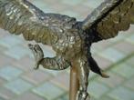bronzen standbeeld van een adelaar tijdens de vlucht, gesign, Ophalen of Verzenden, Brons