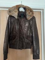 Lederen jas met afneembare kap - Milestone, Kleding | Dames, Ophalen, Bruin, Milestone, Zo goed als nieuw