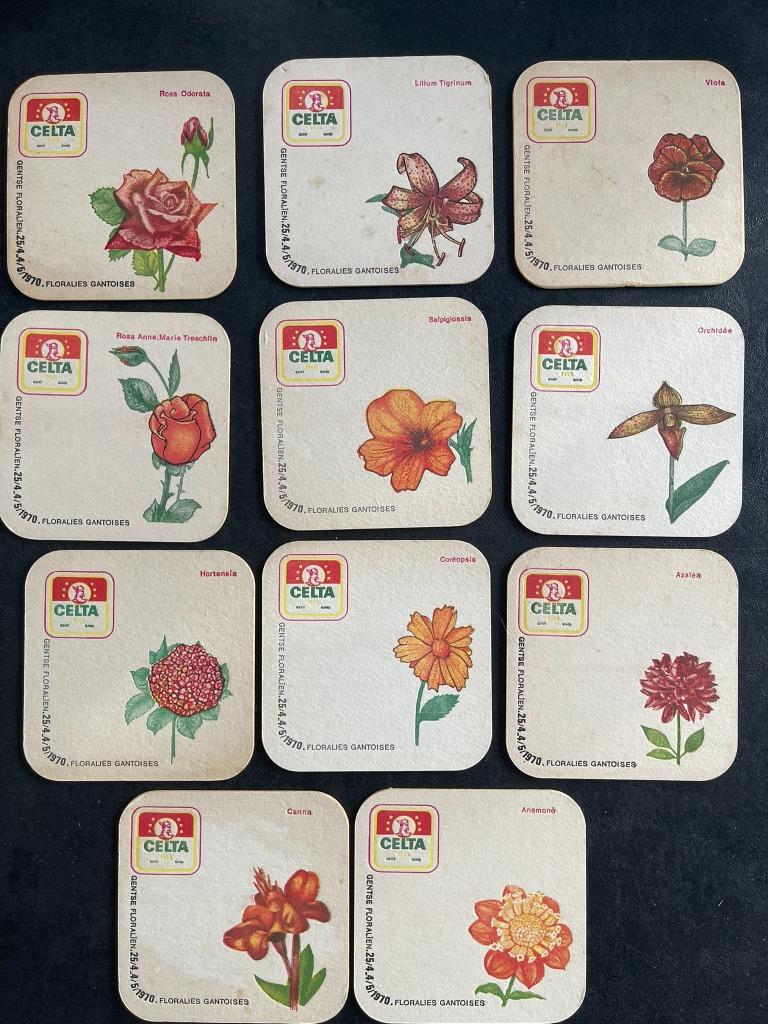 Bierviltjes - CELTA MEIRESONNE BLOEMEN, Ophalen of Verzenden, Gebruikt, Viltje(s), Overige merken