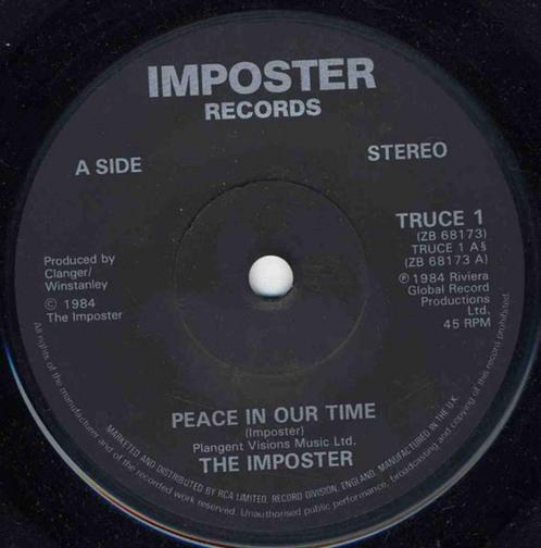7inch single THE IMPOSTER : Peace In Our Time, Cd's en Dvd's, Vinyl | Rock, Zo goed als nieuw, Poprock, Overige formaten, Ophalen of Verzenden