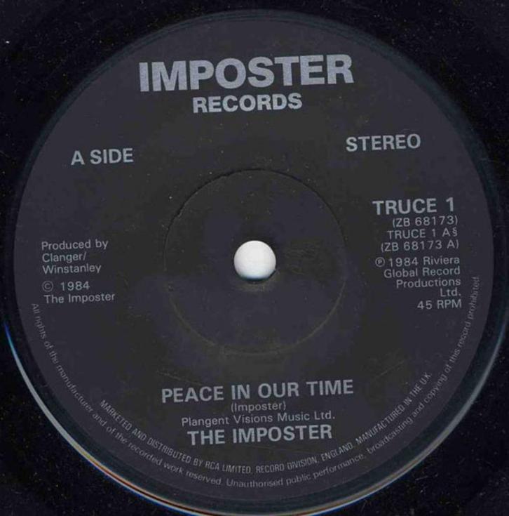 7inch single THE IMPOSTER : Peace In Our Time, Cd's en Dvd's, Vinyl | Rock, Zo goed als nieuw, Poprock, Overige formaten, Ophalen of Verzenden