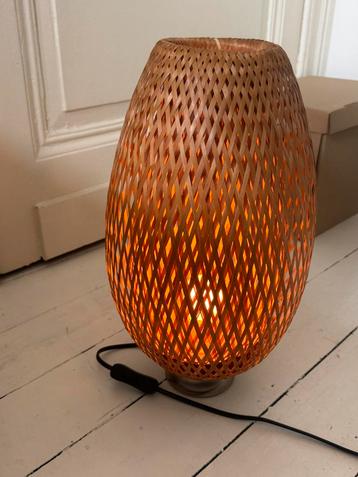 Gewoven bamboo lamp vintage, Enlèvement