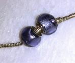 Murano Bedels set voor bedelarmband paars en zwart, Handtassen en Accessoires, Bedels, Overige merken, Nieuw, 2 of 3 bedels, Glas of Kristal