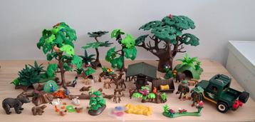 Playmobil prachtig diorama het bos en de dieren +boswachters beschikbaar voor biedingen