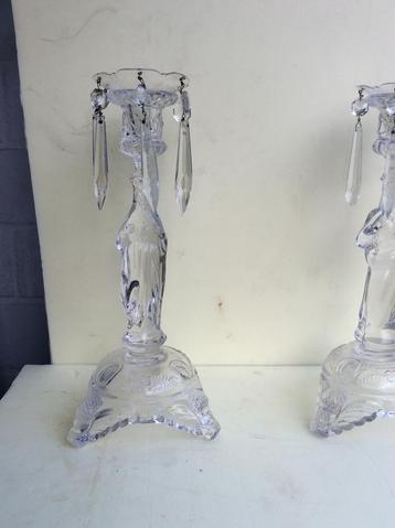 Glazen kandelaars, Antiek en Kunst, Ophalen, Glas