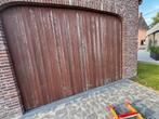Porte de garage cadre galva finition meranti isolée ., Ophalen, Gebruikt, Hout