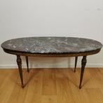 Table basse vintage Hollywood Regency avec plateau en marbre, Comme neuf, Enlèvement ou Envoi