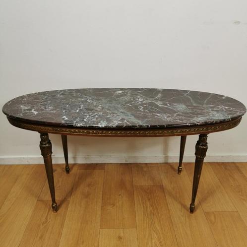 Table basse vintage Hollywood Regency avec plateau en marbre, Maison & Meubles, Tables | Tables de salon, Comme neuf, Enlèvement ou Envoi