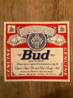 Vintage metalen bord Bud, Verzamelen, Ophalen, Gebruikt, Reclamebord, Plaat of Schild