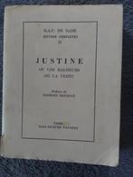 "Justine ou les malheurs de la vertu" Marquis de Sade (1955), Livres, Europe autre, Marquis de Sade, Utilisé, Enlèvement ou Envoi