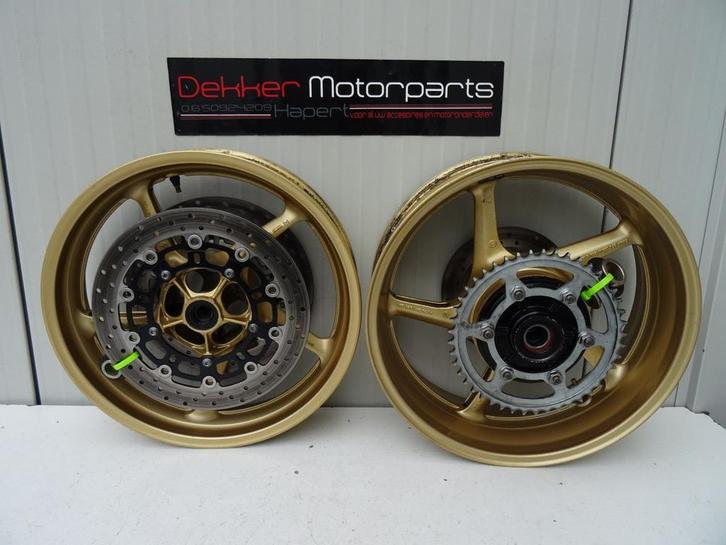Complete set Wielen / Velgen Yamaha YZF R1 2007-2008-2009 >, Motoren, Onderdelen | Yamaha, Gebruikt, Ophalen of Verzenden